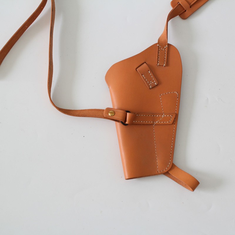 US WW2 M3 COLT 1911 .45 TANKER BROWN LEATHER SHOULDER POUCH CASE gallery