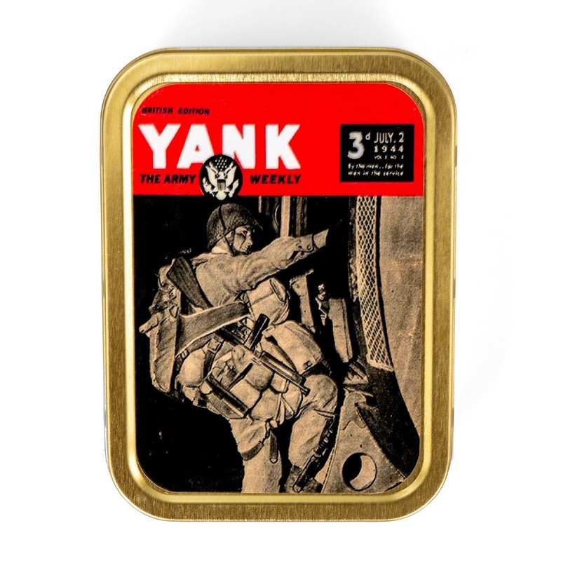 WW2 Yank Magazine Themed Novelty Tin-July 2nd 1944 Metal Empty Box-US Propaganda