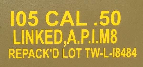 U.S. WWII .50 Cal. Ammo Box Stencil, – Stencil 001