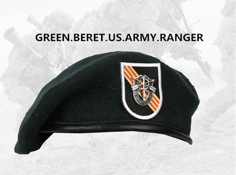 VIETNAM WAR NEW US ARMY 5TH SPECIAL FORCES GROUP GREEN BERET MILITARY HAT WOOLEN gallery