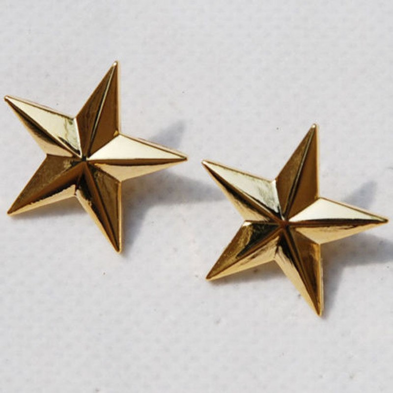 WW2 PAIR US ARMY ONE STAR BRIGADIER GENERAL RANK INSIGNIA BADGES GOLD