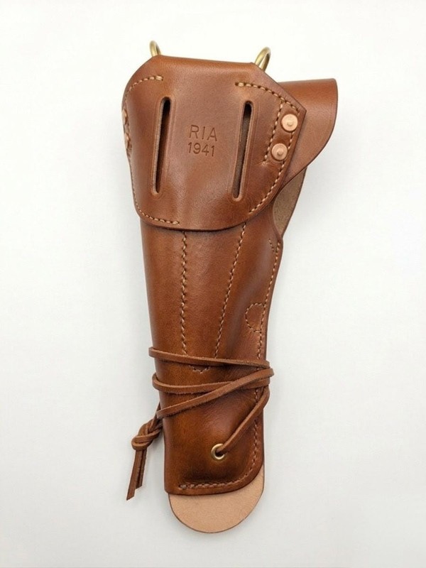 US WW2 WWII M1911 M1911A1 .45 ACP COLT LEATHER HOLSTER BROWN RIGHT REPRODUCTION. gallery