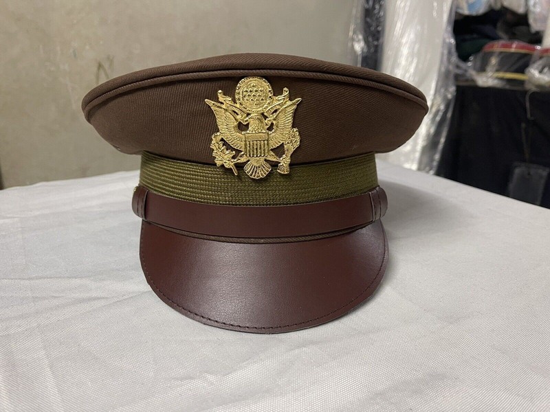 US Army Air Corps Officer Crusher Hat Military Cap With Golden Eagle B