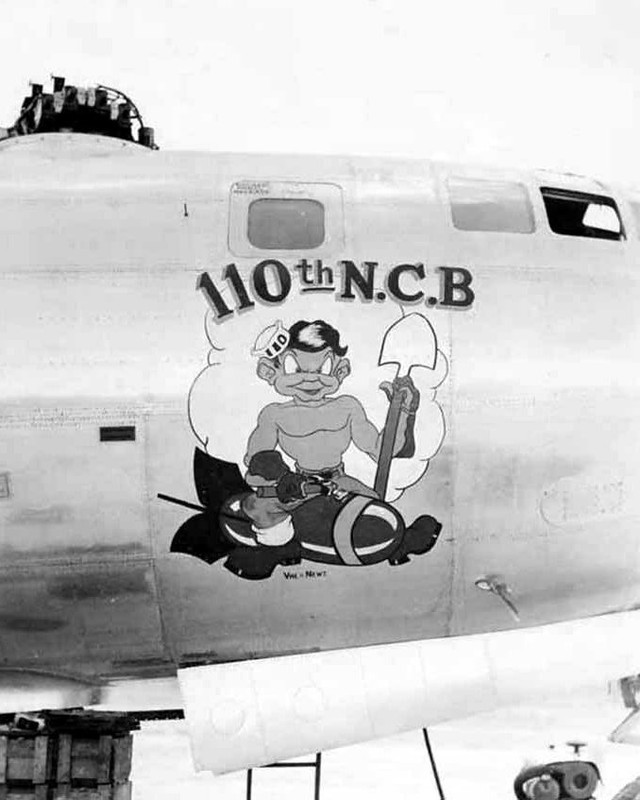 Boeing B-29 Superfortress Bomber “110th N.C.B” Nose Art WWII WW2 8×10 Photo 616c
