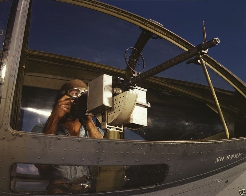 30-cal machine gun tested in Navy plane Corpus Christi Texas 1942 New 8×10 Photo