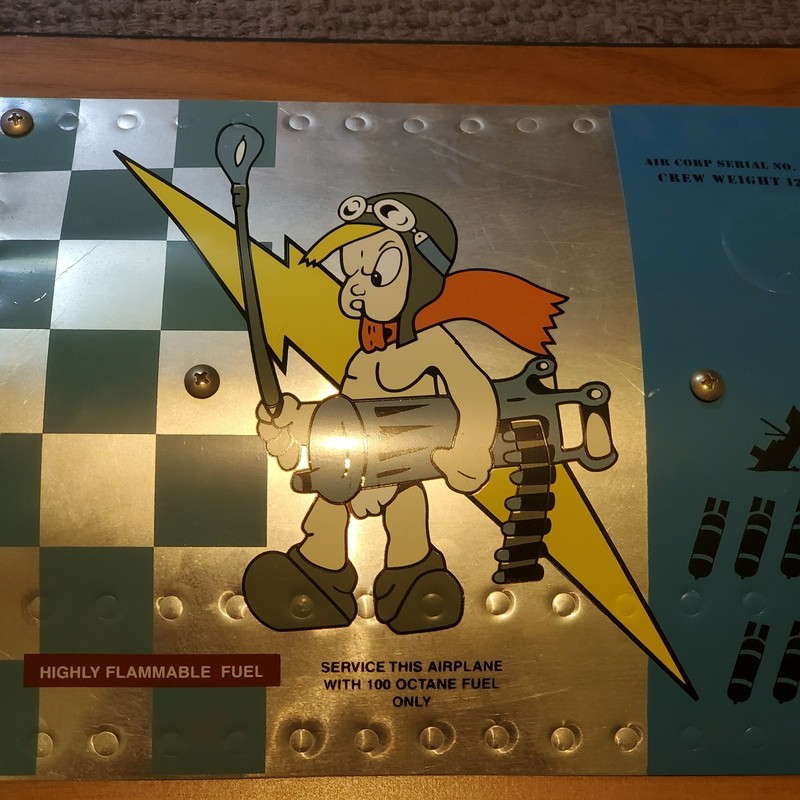 Custom Nose Art Panel With Clock Artwork 11x18” WWII P-51 Mustang gallery