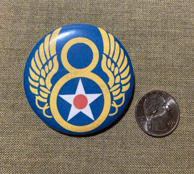 WWII 8th Army Air Force pin pinback button