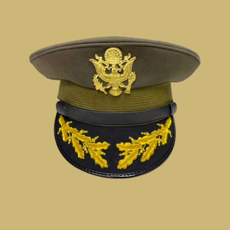 WW2 US American USAAF Army Military General Officers Crusher Visor Hat Cap…