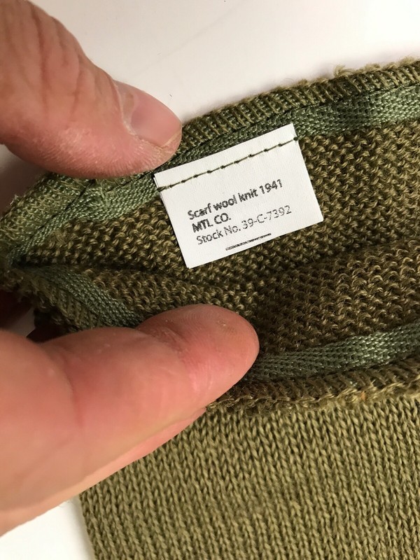 WWII US ARMY PARATROOPER INFANTRY WINTER WOOL UNDER KNIT SCARF gallery