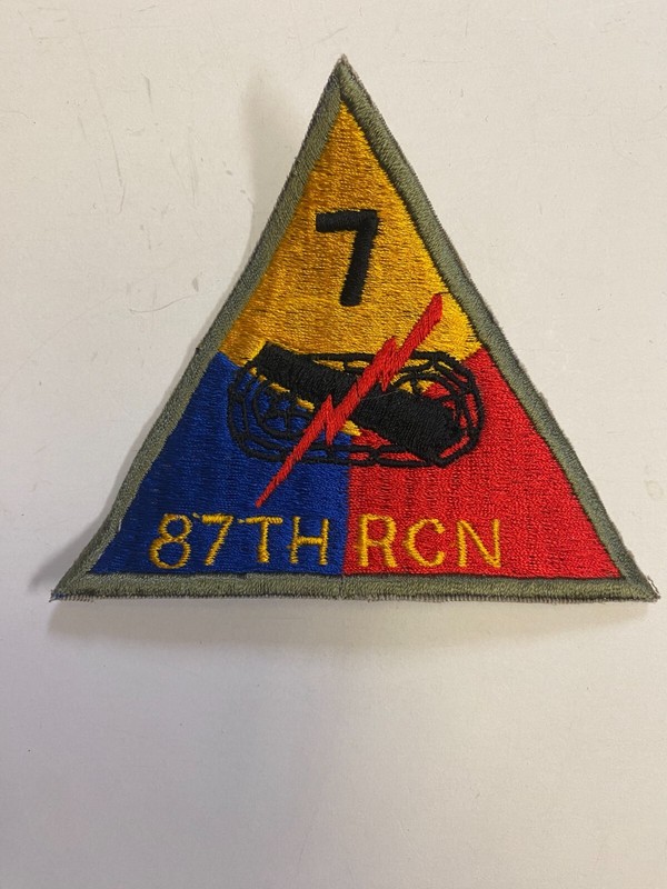 F0315 Repro WW2 US Army Armored Tank Triangle 7th Division 87th RCN IR16A