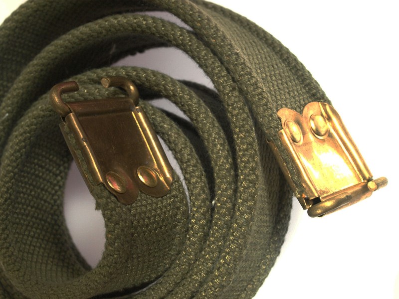 UK-style web Enfield/SMLE/SLR fabric rifle sling dated 1944 Olive green gallery