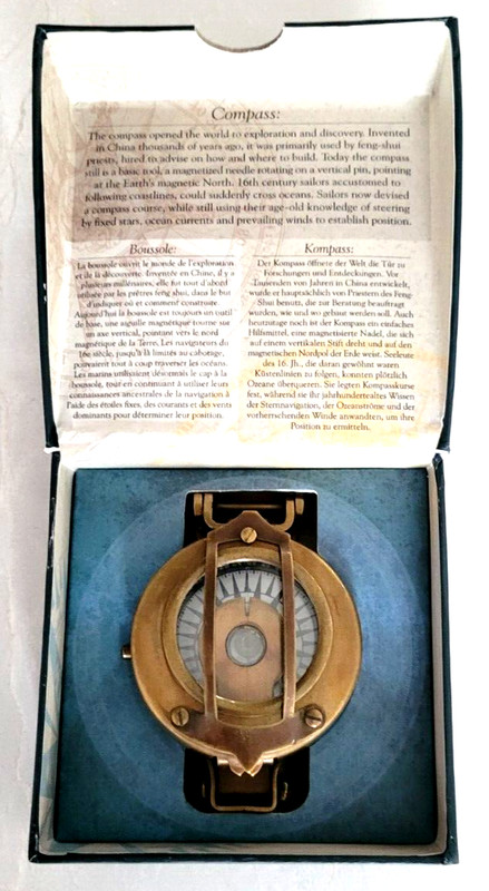 WWII Military Antiqued Brass Replica Pocket Compass by AM Models