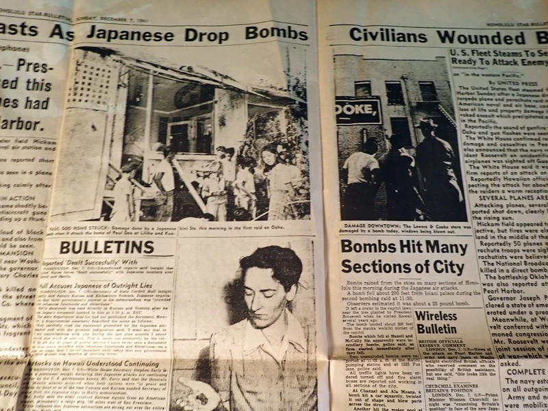 2 REISSUE WWII NEWSPAPERS- PEARL HARBOR ATTACK! HONOLULU STAR BULLETIN 12/7/1941 gallery