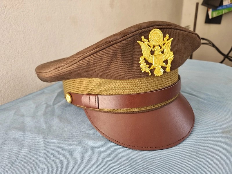 WW2 USAAF US ARMY OFFICERS UNIFORM VISOR HAT CRUSHER STYLE CAP all size gallery