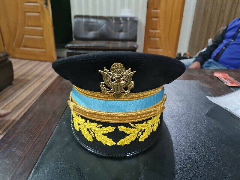 WWII US Army Infantry Officer's Dress Blue Visor Cap gallery