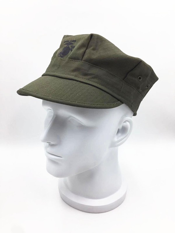 WW2 US HBT USMC PACIFIC CAMOUFLAGE ARMY GREEN MARINE CORPS CAP HAT gallery