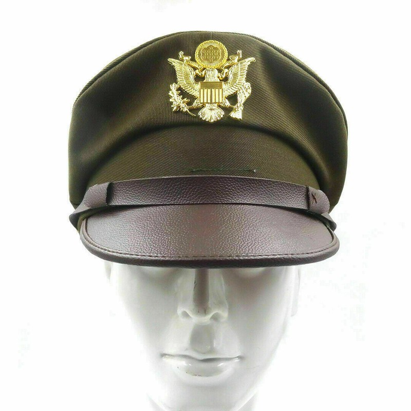 WW2 US ARMY AIR CORPS FORCE MILITARY HAT OFFICER WIDE BRIM EAGLE BADGE HAT CAP M