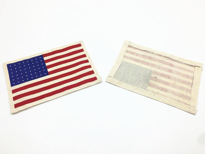 WW2 US ARMY AIRBORNE/PARATROOPER 48 STAR AMERICAN FLAG EARLY STAGE ARM BAND gallery