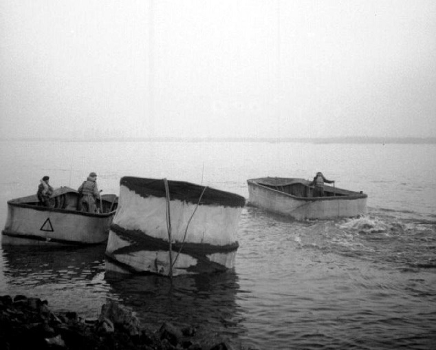 Sherman Tanks crossing the Rhine 8″x 10″ World War II WW2 Photo 588
