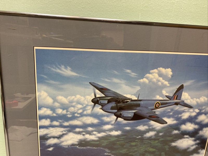 FIRST MOSQUITO MK II WWII "HOME AT DAWN" BY ARTIST STAN STOKES SIGNED ART PRINT gallery
