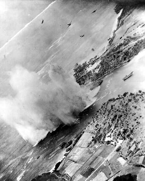 USAAF Planes Low Level Attack Pre Invasion of Okinawa 8x10 WWII Photo 33a