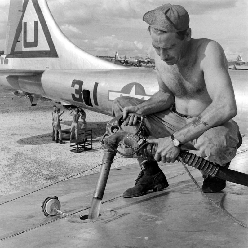 WW2 WWII Photo World War Two / Boeing B-29 Superfortress Fueling Marianas 1945