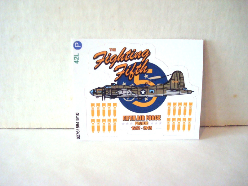 THE FIGHTING FIFTH AIR FORCE AIRPLANE STICKER DECAL 3&1/2 inches