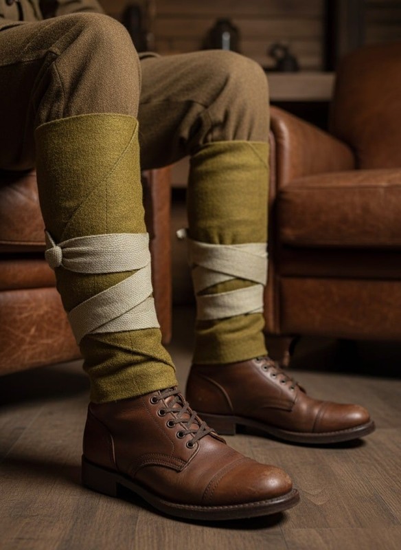 WW1 US Army Putties / M1910 Leggings Wraps -Reproduction British WW1 Gear KHAKHI gallery