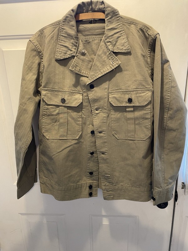 WW2 US Army Replica M-38 HBT Shirt Size 42 First Issue Jacket Reproduction = 46”