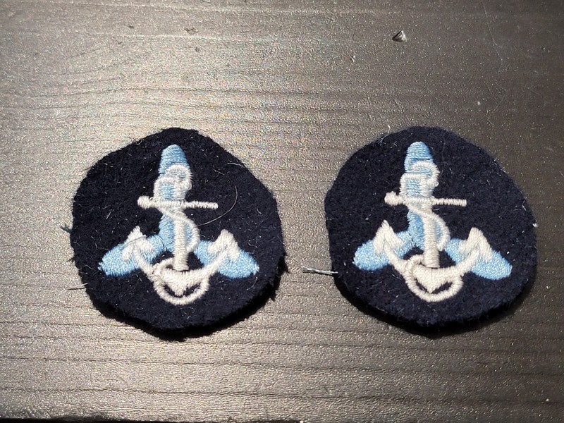 Reproduction WW2 US Navy WAVES Collar Emblem Blue Anchor Propeller Women Set 862