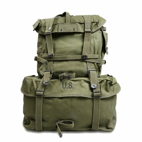 Vietnam War US Army M1945 Backpack Haversack Knapsack Upper Pack Cargo X Strap
