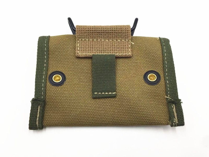 WW2 KOREAN WAR US ARMY KHAKI FIRST AID POUCH WITH HOOK COMPASS BAG gallery