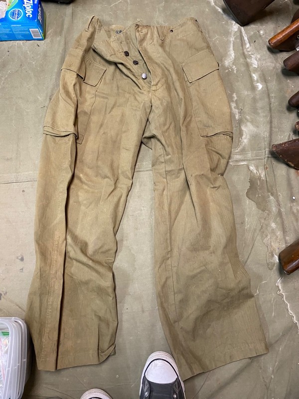 WWII US ARMY DARK SHADE HBT COMBAT FIELD TROUSERS- XLARGE 38 WAIST, SM WHOLESALE