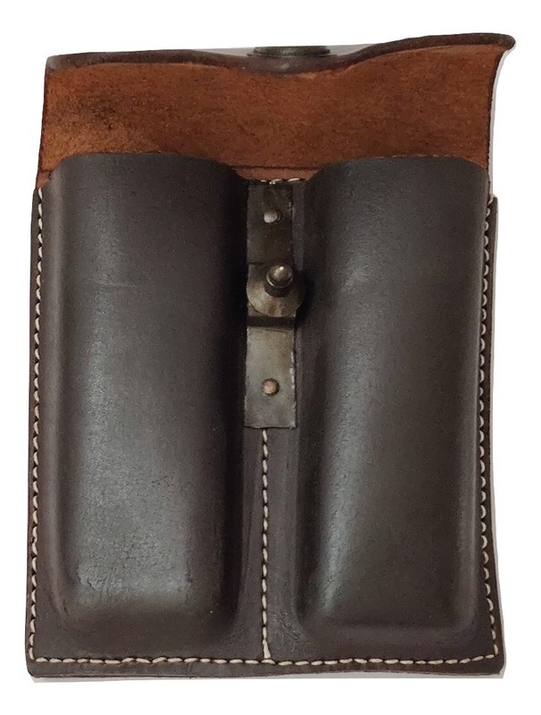 1911 Double Ammo Leather Pouch- Dark Brown