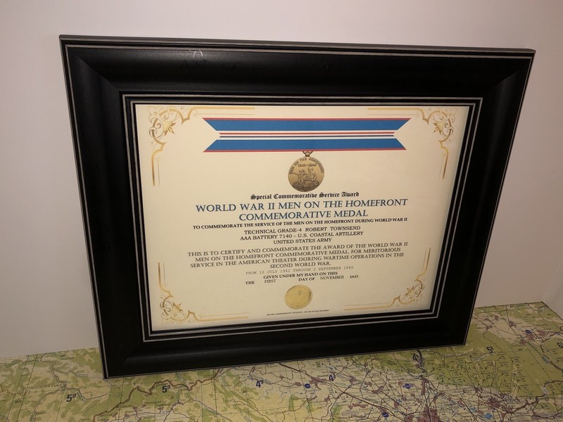 SCSA - WW2 MEN ON THE HOMEFRONT COMMEMORATIVE MEDAL CERTIFICATE ~ Type 1 gallery