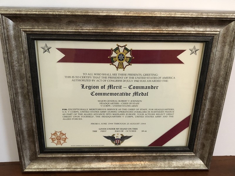 LEGION OF MERIT ~ COMMANDER Commemorative Certificate ~ Type 1 w/Free Printing