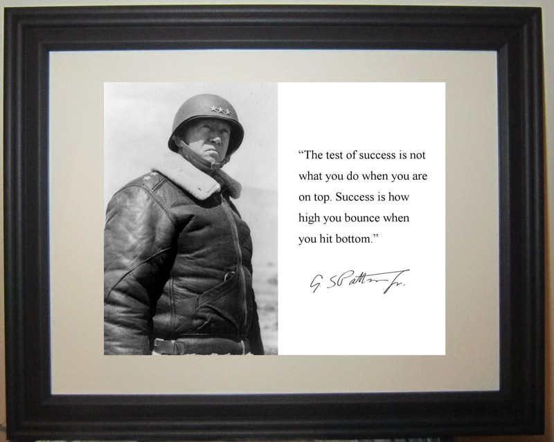 George S. Patton WWII Framed & Matted Photo Leadership Quote