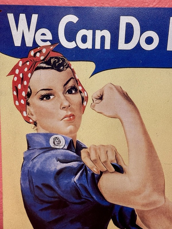 Metal Rosie The Riveter Poster Decor Wall Sign War Memorabilia Reproduction gallery