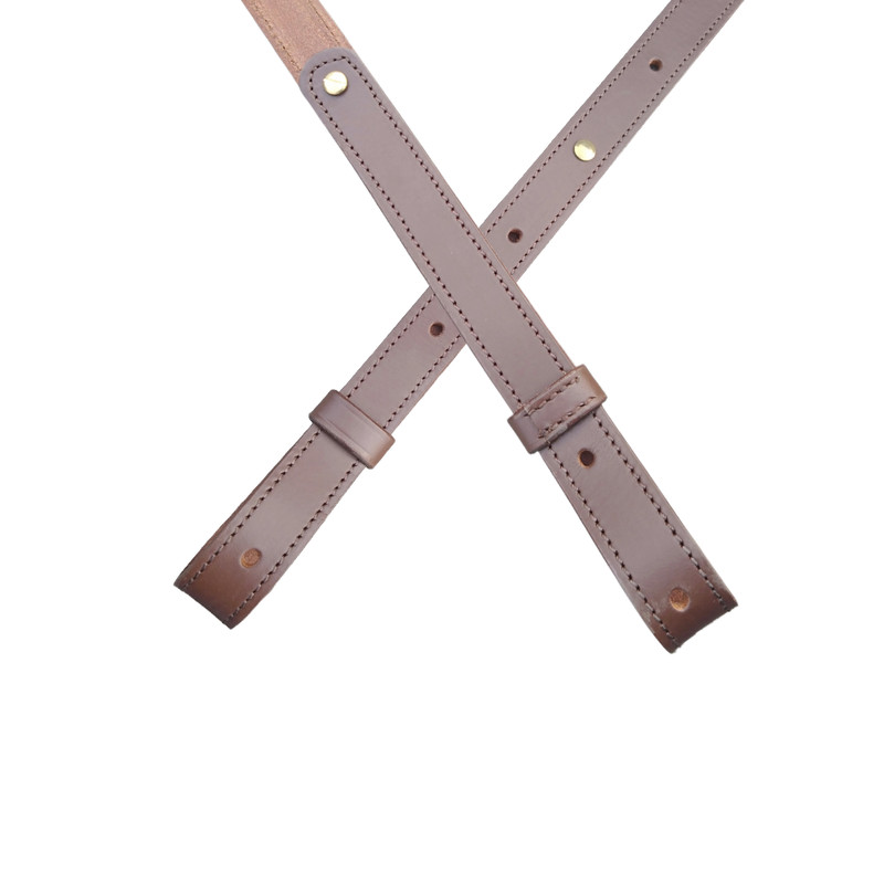 Leather Rifle Sling Genuine Vintage Brown Crazy Horse Gun Strap Stitched 1" inch gallery