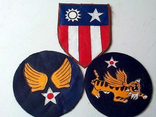 FLYING TIGERS AVG CBI LAYERED LEATHER 4 Patch Set HAND PAINTED gallery