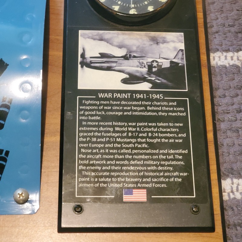Custom Nose Art Panel With Clock Artwork 11x18” WWII P-51 Mustang gallery