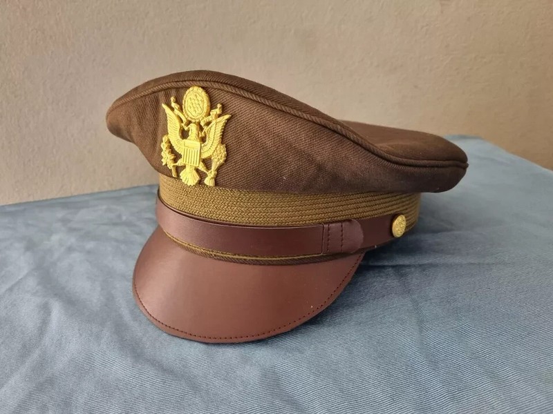 WW2 USAAF US ARMY OFFICERS UNIFORM VISOR HAT CRUSHER STYLE CAP all size gallery