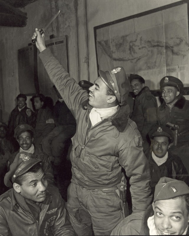 Briefing Room Tuskegee Airmen Ramitelli Italy 1945 8×10 World War II WW2 Photo