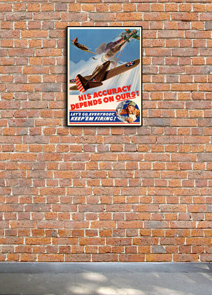 1940s "His Accuracy Depends on Ours!" WWII Historic War Poster - 24x32 gallery