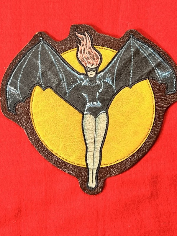 WWII "VF(N) -90" ("Bats") USN Night Fighter LEATHER JACKET PATCH, Multi-layer