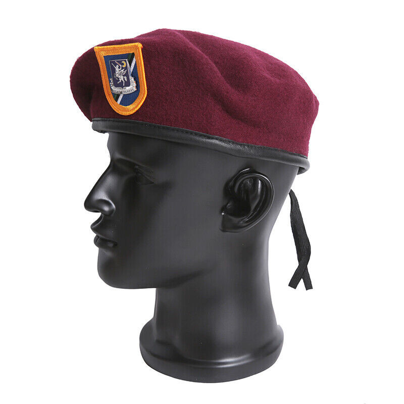 US ARMY 160TH SPECIAL OPERATIONS AVIATION REGIMENT MAROON RED WOOL BERET 7-3/8