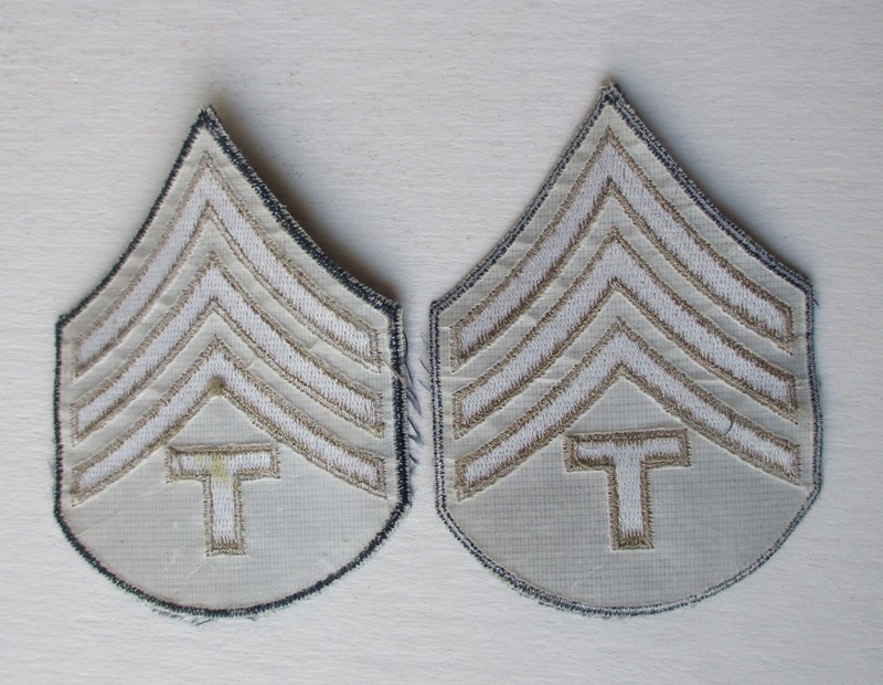 Movie Prop Pair US ARMY Technican 4th Grade WW2 STRIPES PATCHES gallery
