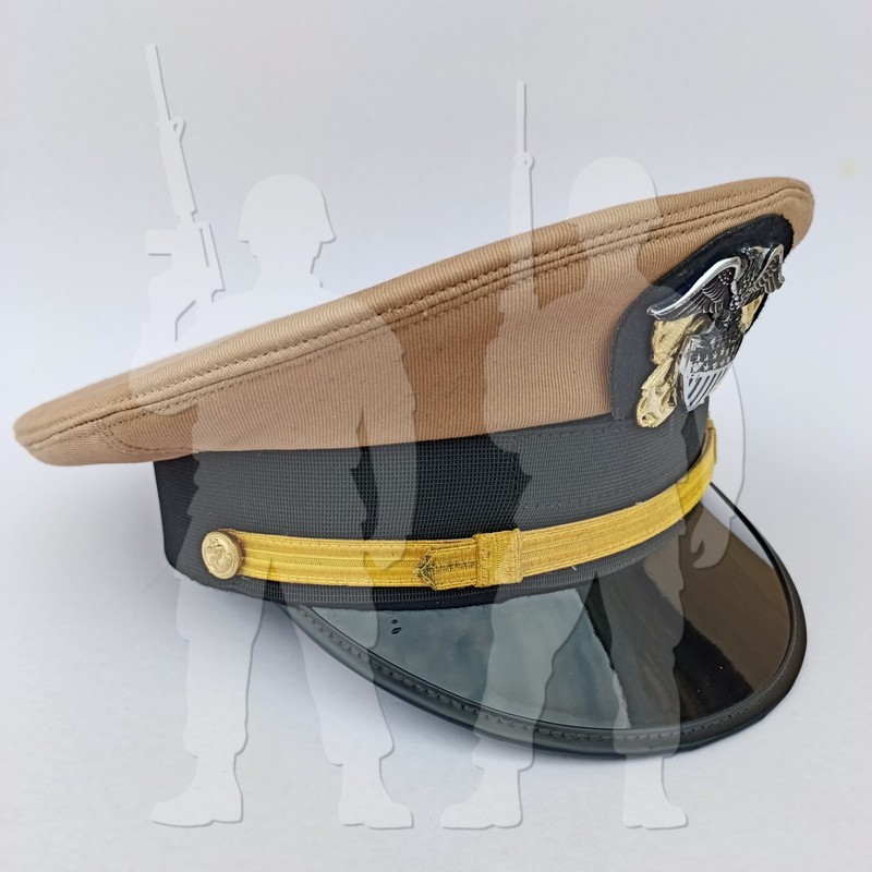 WW2 US Navy Officer Visor Cap US Navy Commander’s Hat with Cotton Khaki cover