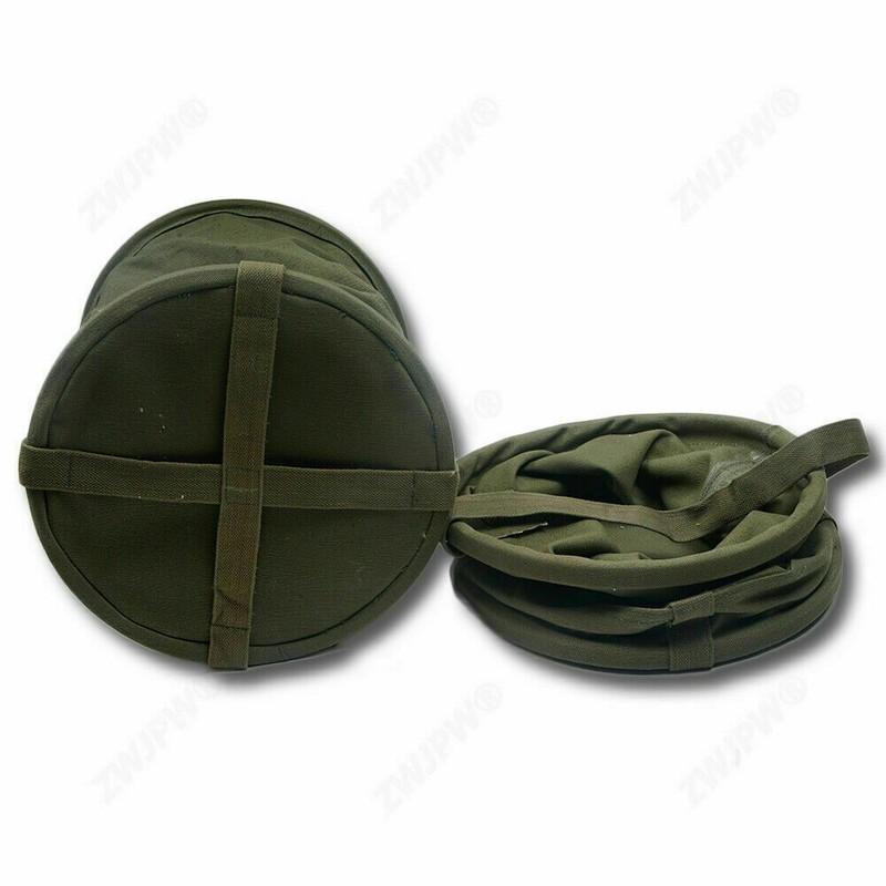 PORTABLE CARRIABLE US ARMY MILITARY WAR CANVAS WATER BUCKET SURPLUS gallery