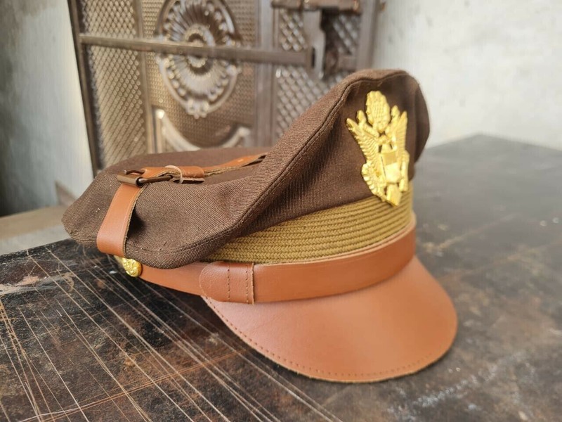 WW2 US Army Air corps Military Officers Pilots Visor Crusher Hat Cap gallery